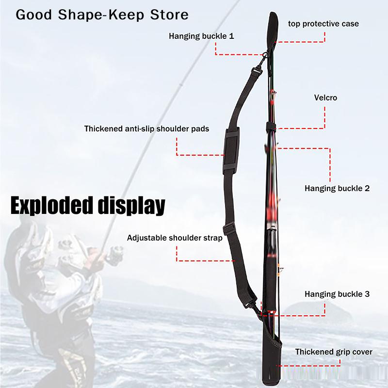 Adjustable Fishing Rod Storage Bag Portable Fishing Rod Shoulder Belt Fishing Rod Belt Protector Reel Fishing Accessories 1PC