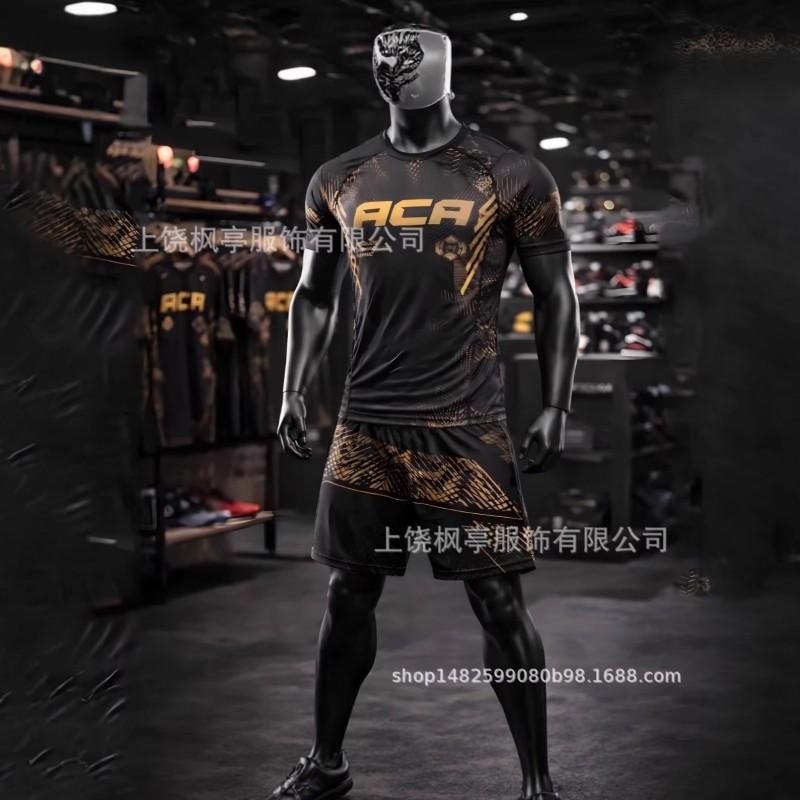 Mens Athletic Wrestling T-Shirt Shorts Set Sportswear Training Gym Casual Wear