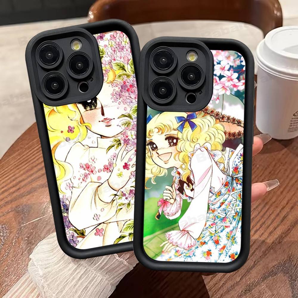Manga Candy Für iPhone 17 Pro Max 16 15 14 13 12 11 Plus Schwarze Weiche Handyhülle