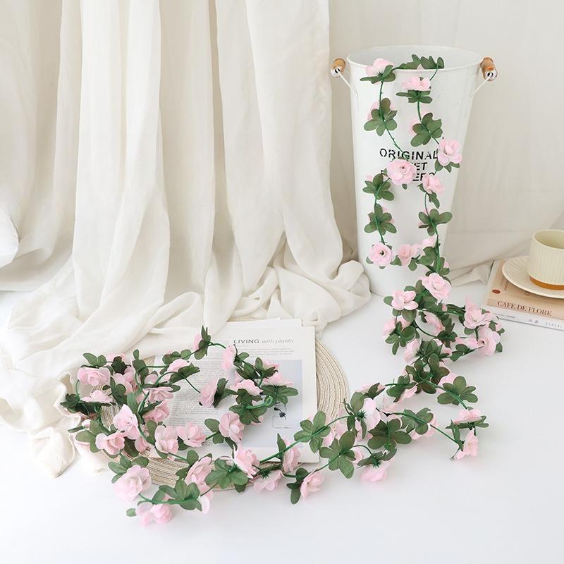250CM Rose Artificial Flowers Christmas Garland for Wedding Home Room Decoration Spring Autumn Garden Arch DIY Fake Plant Vine