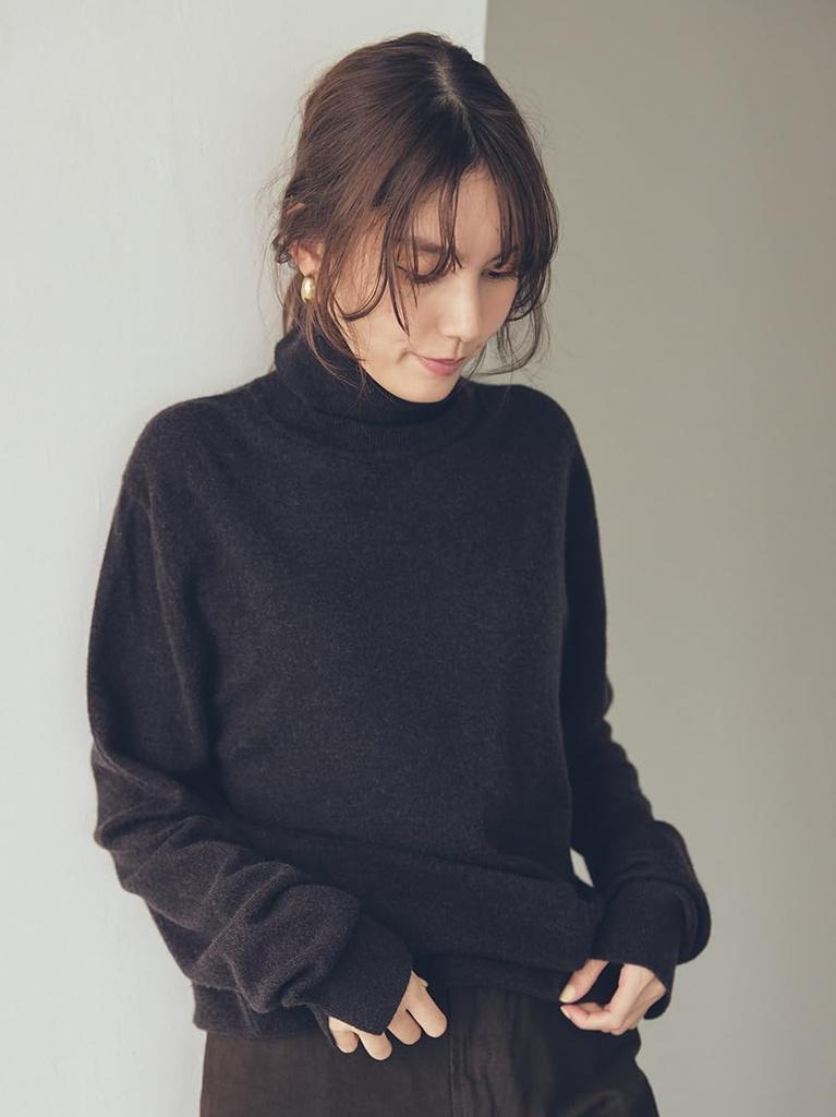 Mira Owen Wool Basic Turtleneck Knit 09WNT254307 DBRW 0 100%