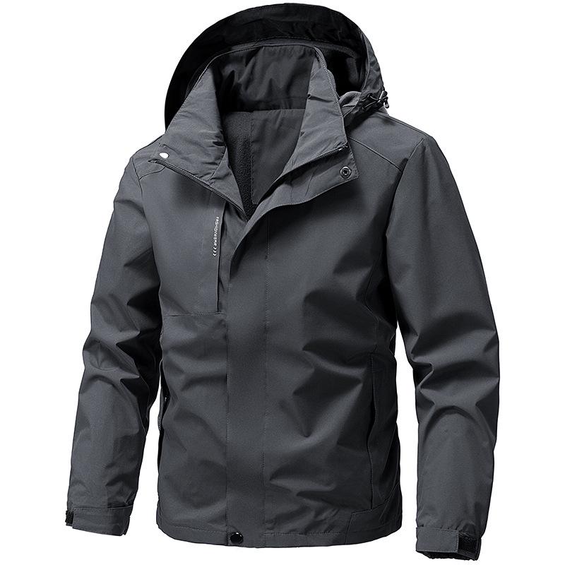 Men's Outdoor Softshell Jacket - Detachable, Windproof & Waterproof, Trendy Mountaineering & Casual Sports Outerwear