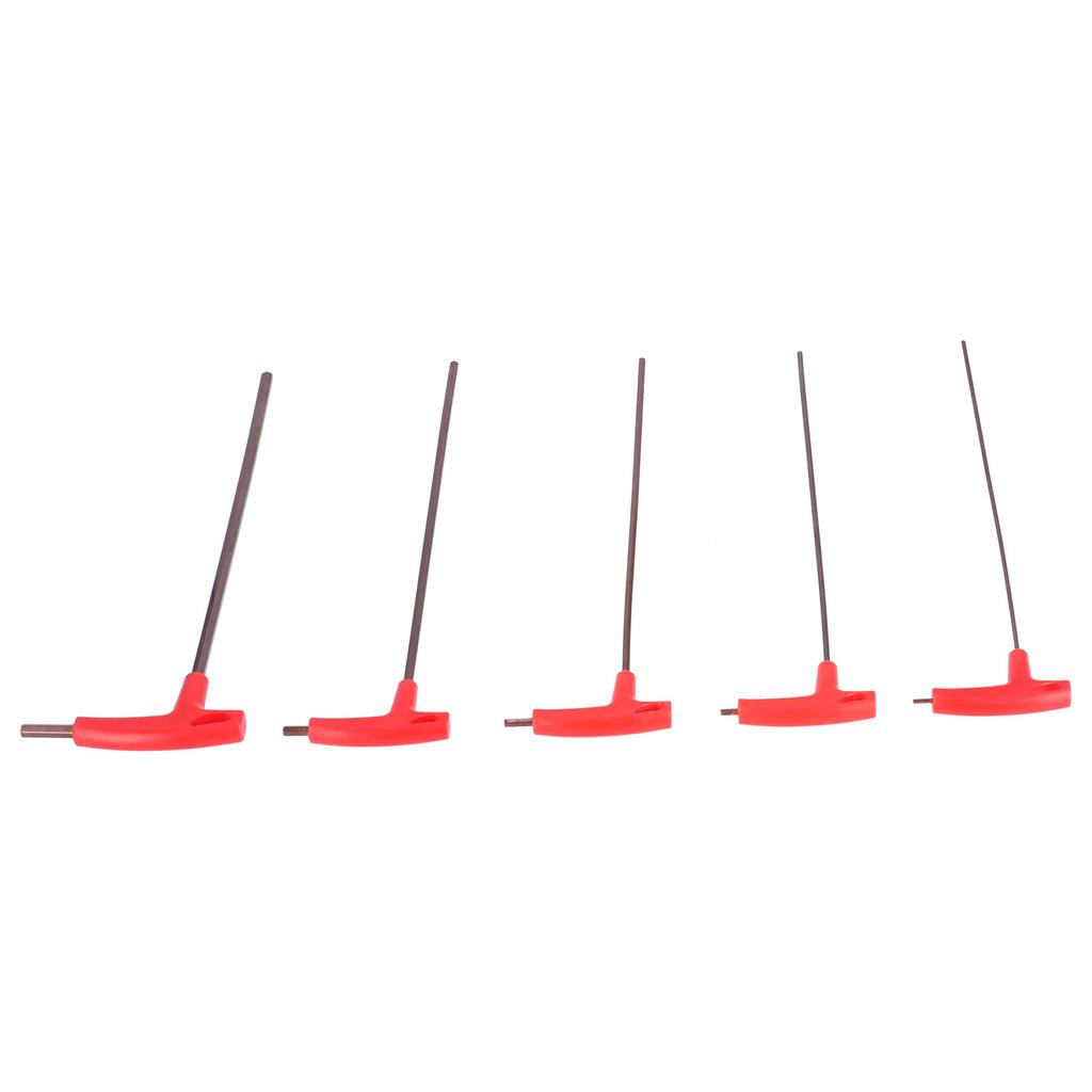 5 Stück T-Griff Sechskantschlüssel S2 legierter Stahl Flachkopfschlüssel Mechanische Reparatur Befestigungswerkzeuge