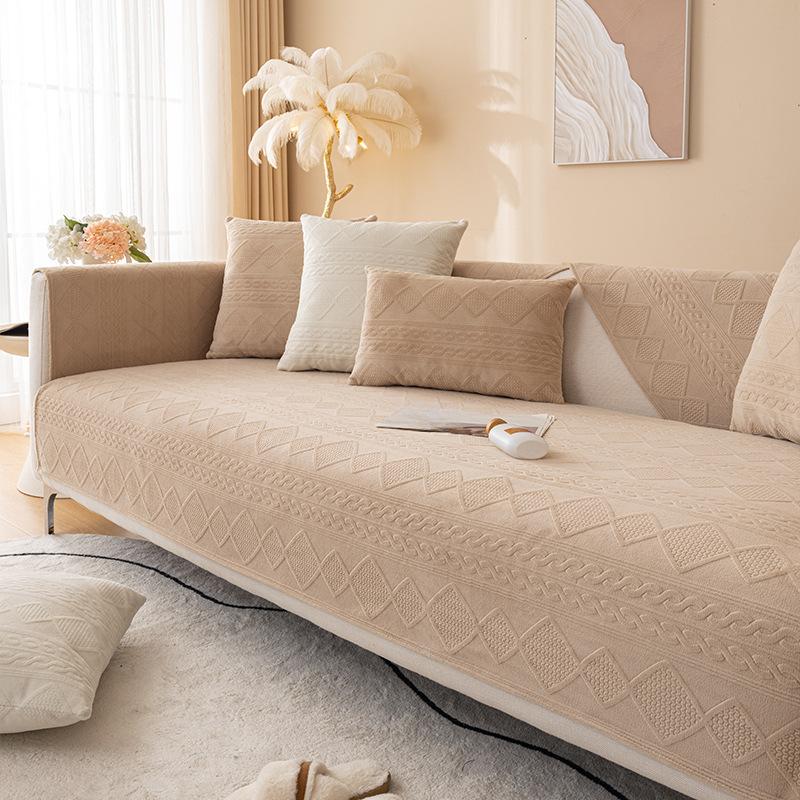 

Мягкая подушка для дивана, зимняя, утолщенная, молочная, нескользящая подушка, современный, простой и высококачественный чехол для дивана, полотенце 70*70cm