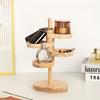 1set Solid Wood 360° Rotating Desktop Organizer - Multi-Tier Earring Ring Key Holder, Home Office Desk Storage, Jewelry Towers