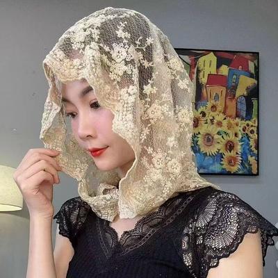 Elegant Fashionable Embroidery Lace Cap Sun Protection Cap Versatile Stylish Scarf Hat For Men Women Children Babies