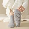 Winter Padded and Thickly Insulated Warm Ladies' Socks with Glue-attached Anti-slip Floor Sole, Simple Solid-color Coral-fiber Mid-calf Socks