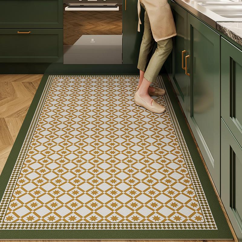 American Retro Carpets for Living Room Home Washable Kitchen Special Floor Mat Large Area Anti-fouling Carpet Pvc Leather Rug
