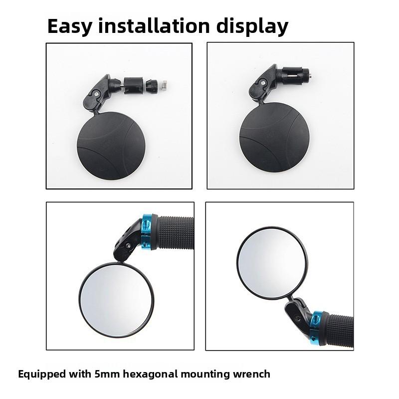 Bicycle Rearview Mirror Foldable Convex Rearview Mirror for Mountain and Road Bikes Universal Reflective Mirror Cycling Equipment
