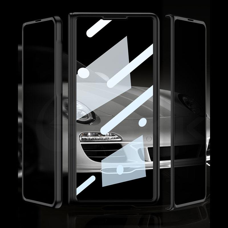 Anti-peek Glass Supercar Style Case For Huawei Mate X5 360 Degree Protective Plastic Matte Stand Cover For Huawei Mate X3 Cases