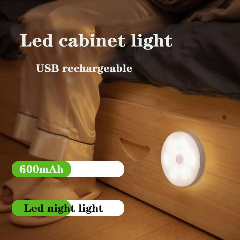 Motion Sensor Light Night Light LED Rechargeable Sensor Wireless Energy-Saving Bedroom Wall Cabinet Light Body Induction Lamp