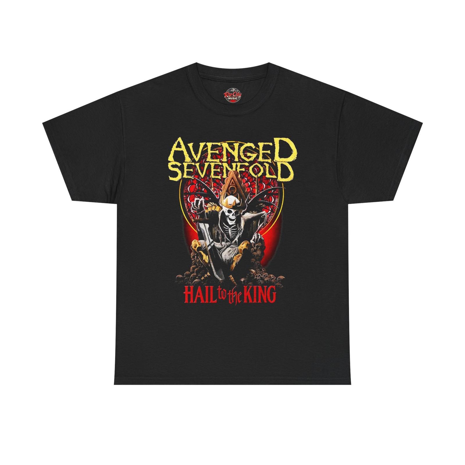 Avenged Sevenfold A7X Hail to the King Stained Glass Rock Band Unisex T-Shirt L