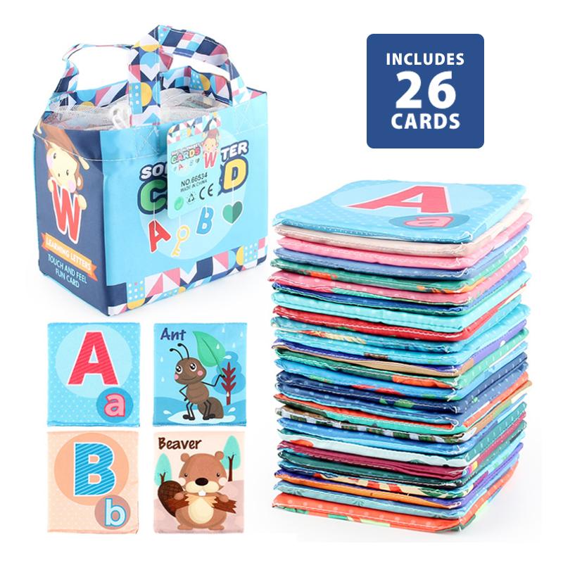 26pcs Soft Flashcards Learning Baby Cloth Book Educational Toy Letter Alphabet Cards