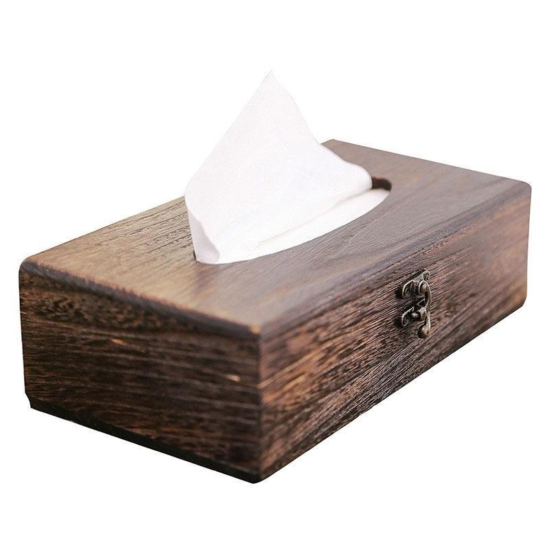 

Wooden Tissue Box Tissue Holder Meal Paper Storage Minimalist Home Decor for Living Room Dining Table Toilet Paper Storage