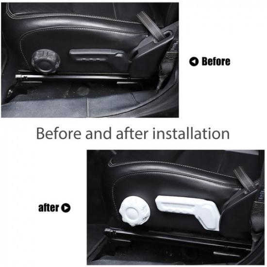 Interior Seat Adjust Handle Trim Cover Decor For Jeep Wrangler JL JT 2018 +White