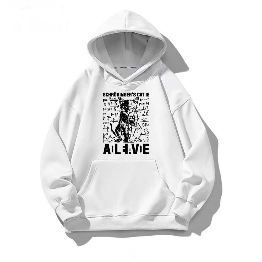 Schrödingers Katze Tot und Lebendig Physik Hoodie Herren Damen Ästhetische Sweatshirts Herbst Übergroße Pullover Kreativer Harajuku Hoodie