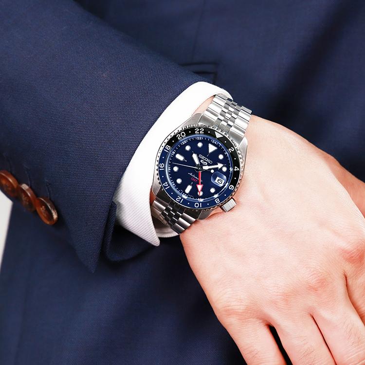 SEIKO 5 NEW SPORT Mechanical Movement Stainless Steel Strap Watch Men's Watches Blue Dial SSK003K1