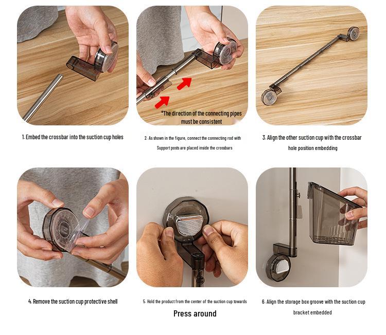 Multifunktionell Väggmonterad Köksförvaringslåda med Lock - Hålfri Transparent Sugkoppshållare för Grönsaker