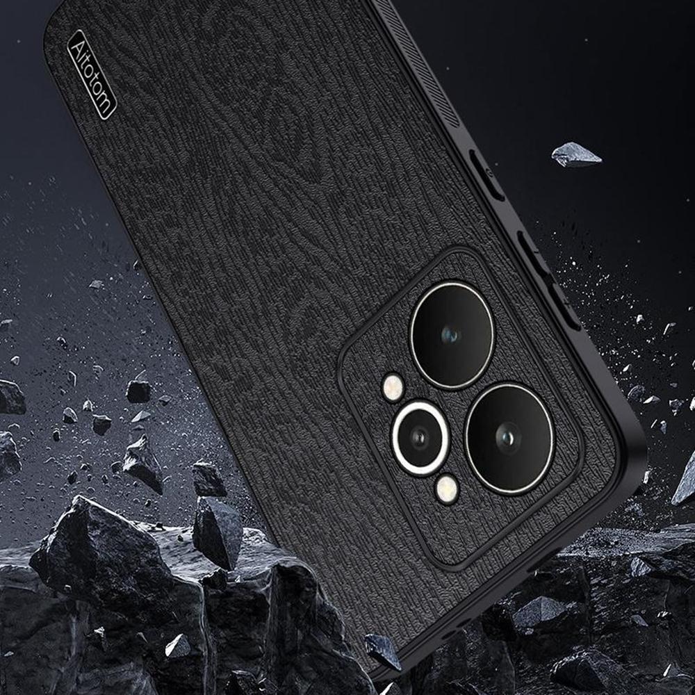 For Realme 15 Pro 5G Case Wood Texture PU Leather Coated PC TPU Phone Cover