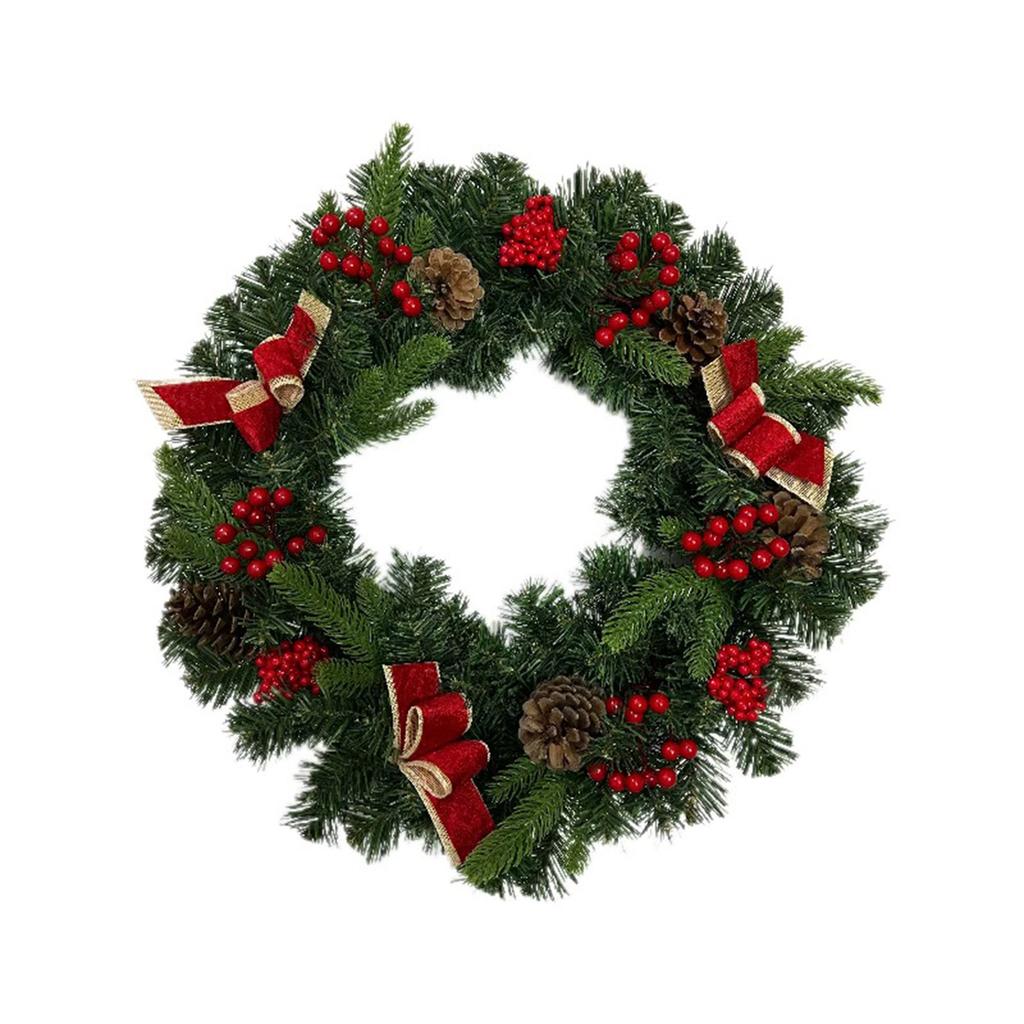 Festive Holiday Garland with Pinecones and Bows Elegant Christmas Tree Ornaments for Festive Home Decorations and Parties