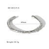 French Retro 18K Gold-Plated Zircon Pearl Stainless Steel Open Bangle Bracelet