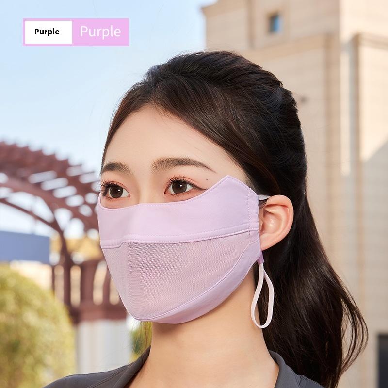 Mesh Ice Silk Face Scarf Elastic Solid Color Uv Protection Anti-Uv Face Cover Face Mask Face Scarves Sunscreen Veil Fishing