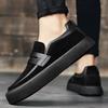 Fashion Men Shoes Casual Sneakers Business Loafers Non-slip Leather Walking Shoes Round Work Men Flats New Slip On Breathable Moccasins