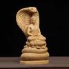 1PC Boxwood Carving Sakyamani Buddha Ornament Snake Protection Buddha Home Decoration Car Decoration Crafts