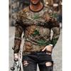 Mens Long Sleeve T-shirt Camouflage Hunting 3D Print Graphic T Shirt Men Fashion Fitness Tops Tees Outdoor Top Camo Clothing New