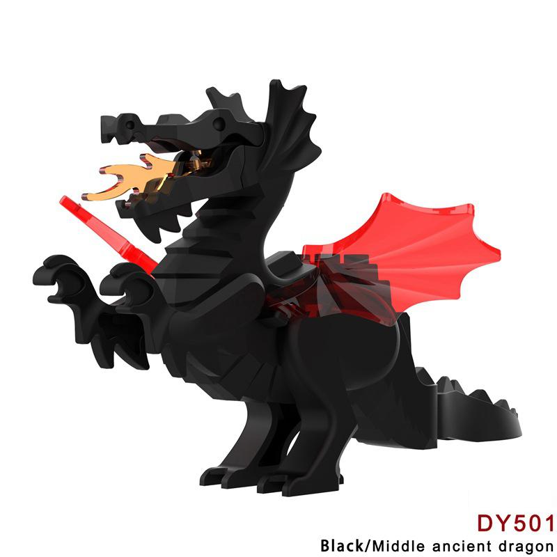 Medieval Castle Knight Building Block African Animal Elephant Tiger Camel Deer Bear Dragon Horse soldier Sheep Boar MOC Toy Gift
