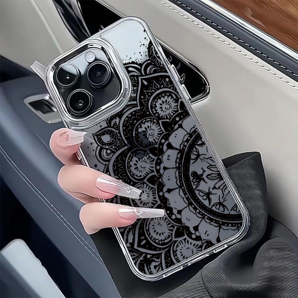 Boho-Mandala-Muster Handyhülle Für iPhone 17 Air 16 16E 15 14 13 12 11 Pro Max 17E Plus Chiffon-Textur Rückseite