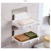 Wall Mounted Soap Dishes Box Bathroom Shower Soap Holder Toiletries Organizer Kitchen Storage Rack Bathroom Supplies For Bath