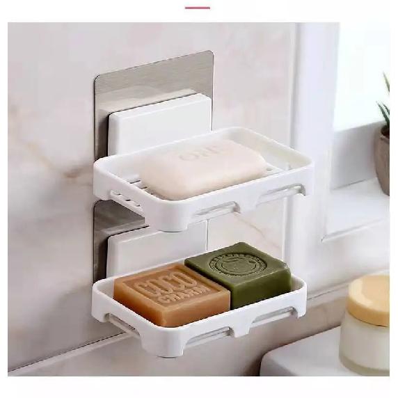 Wall Mounted Soap Dishes Box Bathroom Shower Soap Holder Toiletries Organizer Kitchen Storage Rack Bathroom Supplies For Bath