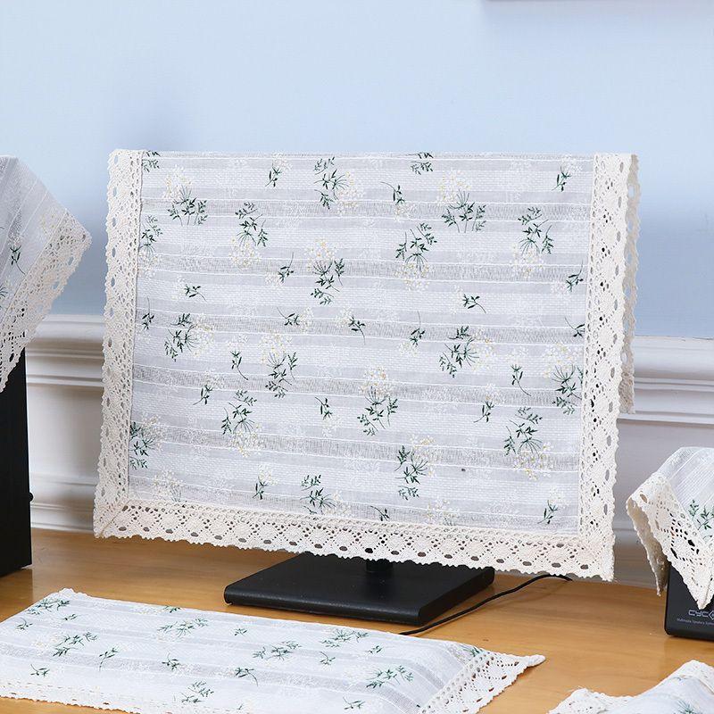 

Computer Monitor Dust Cover Cloth Keyboard Fabric Desktop Dust Cover Cloth 32-Inch 24-Inch 27-Inch Computer Cover Towel 21.6 inch 1025 pure cotton Lilac [Single Display