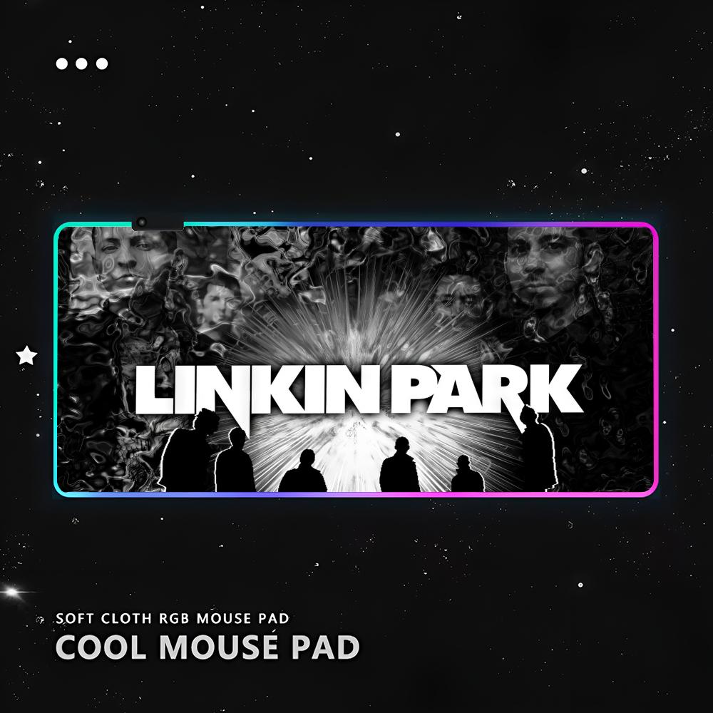 

l-Linkin p-Park Mouse Pad RGB Pc Gamer Keyboard LED Glowing mause pad Mats Rubber Cute Cartoon Gaming Computer csgo lol pubg RGB600x300x3mm