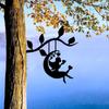 Swing Elf On Branch Steel Silhouette – Metal Wall Art for Home, Garden, Outdoor Statue Stake Decoration, Ideal for Birthdays