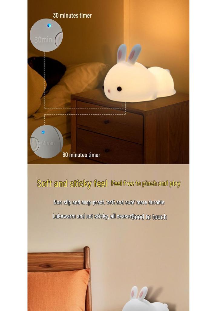 Cute Bunny Night Light - Bedside Lamp & Baby Sleep Companion