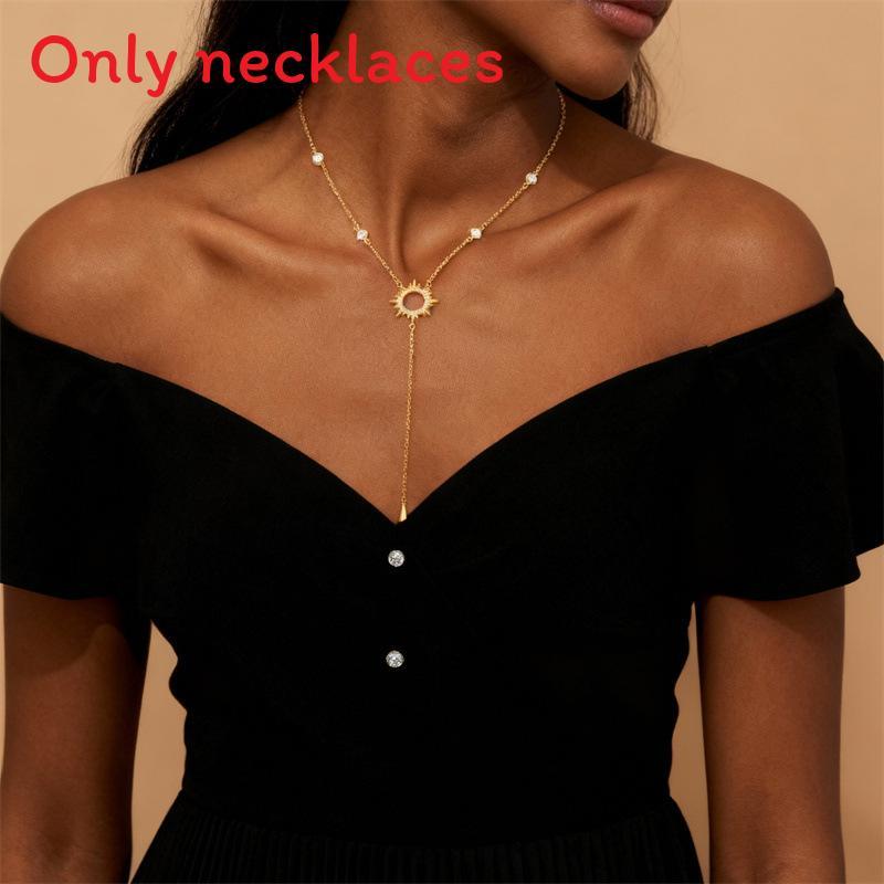 Collier Y Étoilé Orné de Diamants avec Chaîne Perles pour Femmes et Hommes