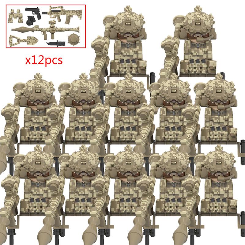 Military Figures Soldier Building Block SWAT Special Forces Assault Team Camouflage Troops Vehicle Bricks Toy