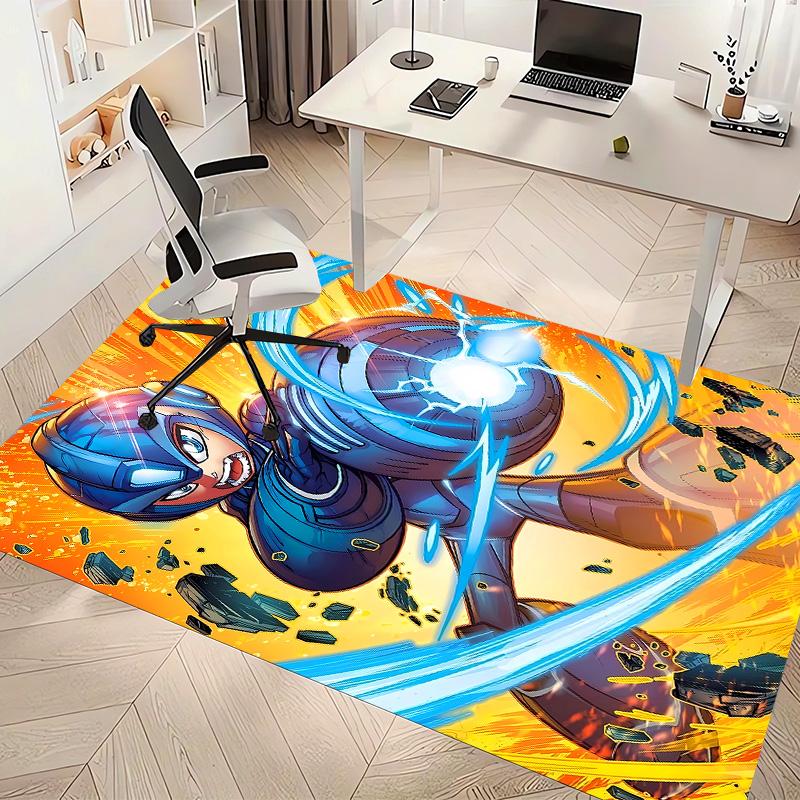 Cartoon Rockman Game Megaman1 Printed Absorbent Washable Carpet, Non-Slip Bathroom Mats, Kitchen Rugs, Yoga Mat,Living Room Entrance, Camping Picnic R