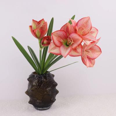 Künstlicher Ritterstern Cymbidium mit Blättern - Dekorative Kunstblumen für Zuhause, Wohnzimmer und Esstisch
