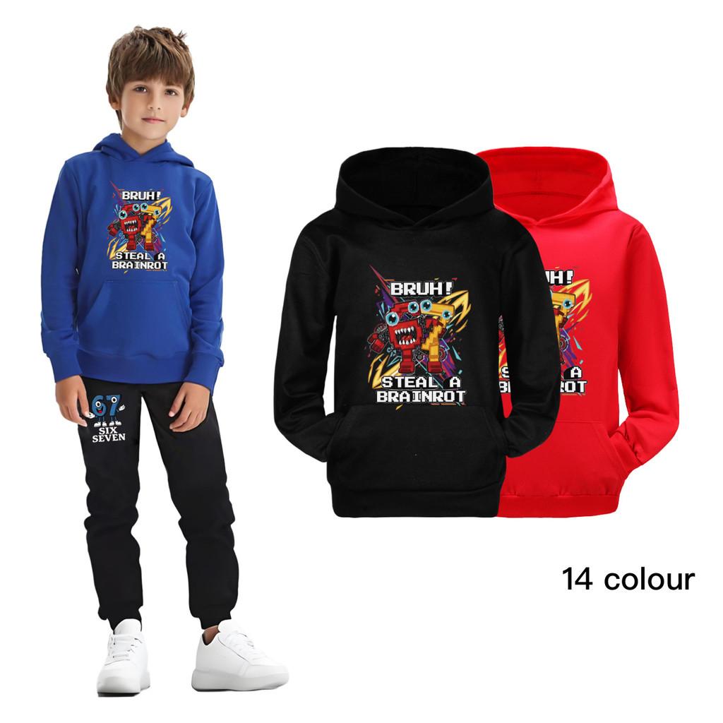 5227 Dětské Chlapecké Dívčí Ukradni Mozkovou Hnilobu 67 Šest Sedm Tištěné Ležérní Mikiny s Dlouhým Rukávem a Kapucí