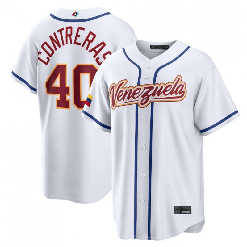 Mens Embroidered Baseball T-Shirt Venezuela Team WBC 2026 Short Sleeve Sportswear Loose Fit Cotton Blend