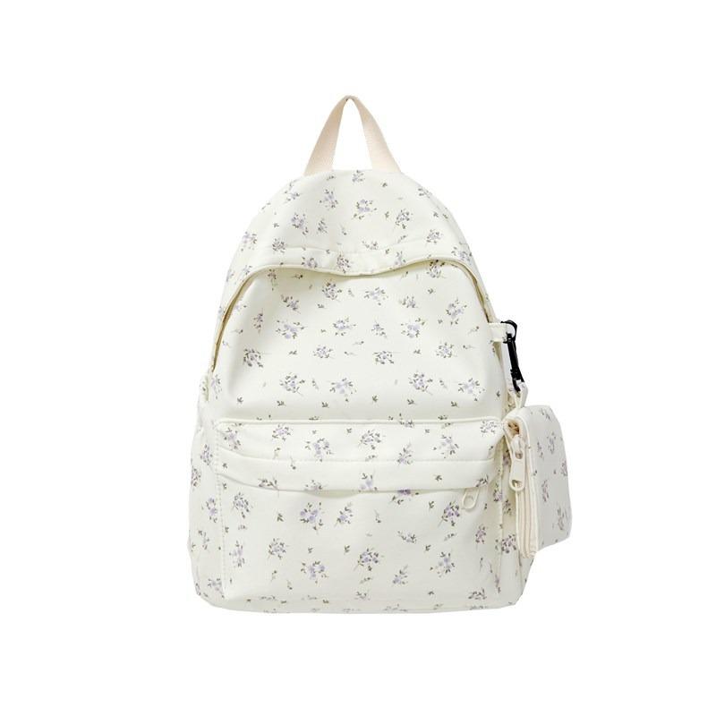 Small fresh printed schoolbag female college style new girl backpack travel backpack female