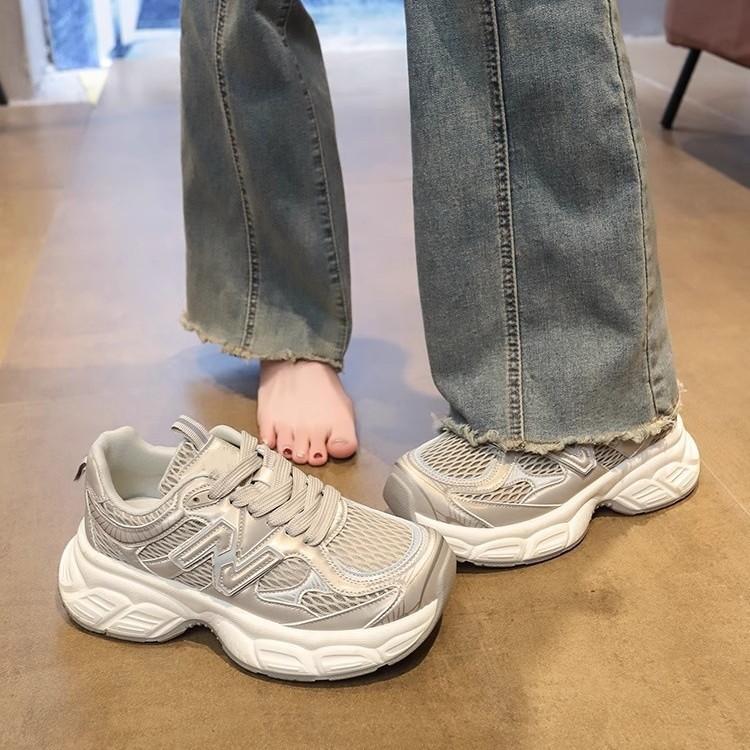 Mesh breathable dad shoes women's spring and summer versatile thick-soled heightening casual sports shoes running shoes trendy shoes