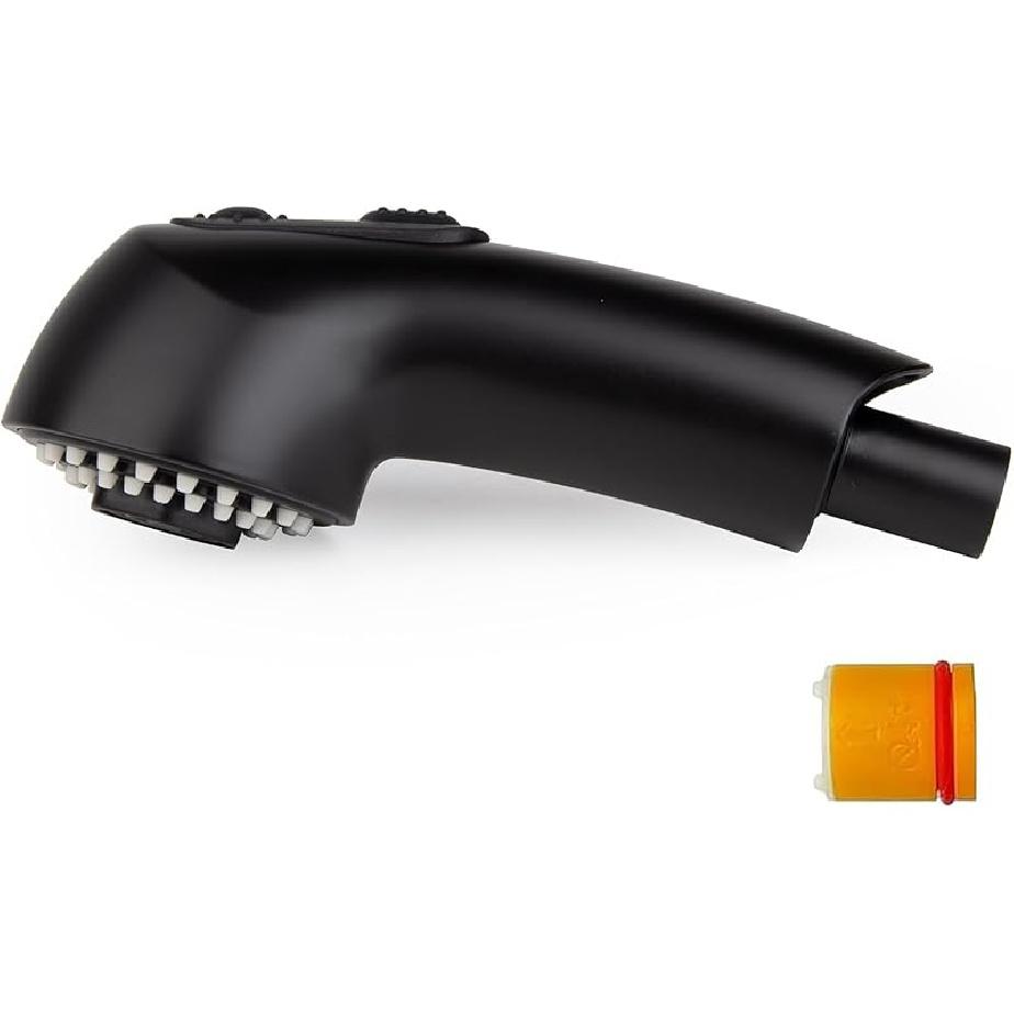 Pull Out Spray Head for Grohe Kitchen Faucet Parts 46312SD0/46298SD0, Pull Out Spray Head, Faucet Head Replacement - RealSteel Soft Black