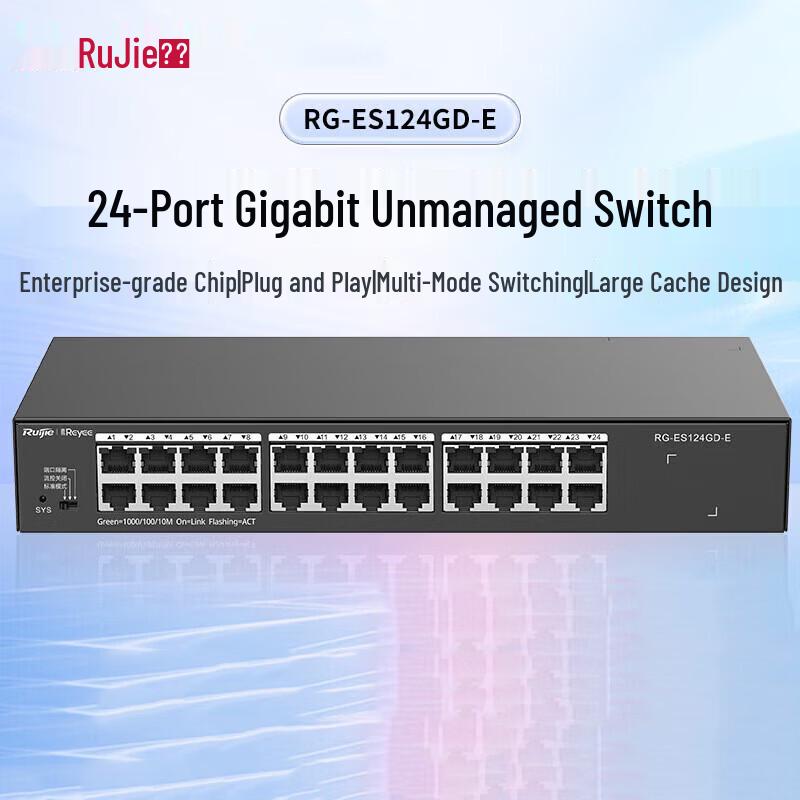 

Ruijie RG-ES124GD-E 24-Port Gigabit Unmanaged Switch