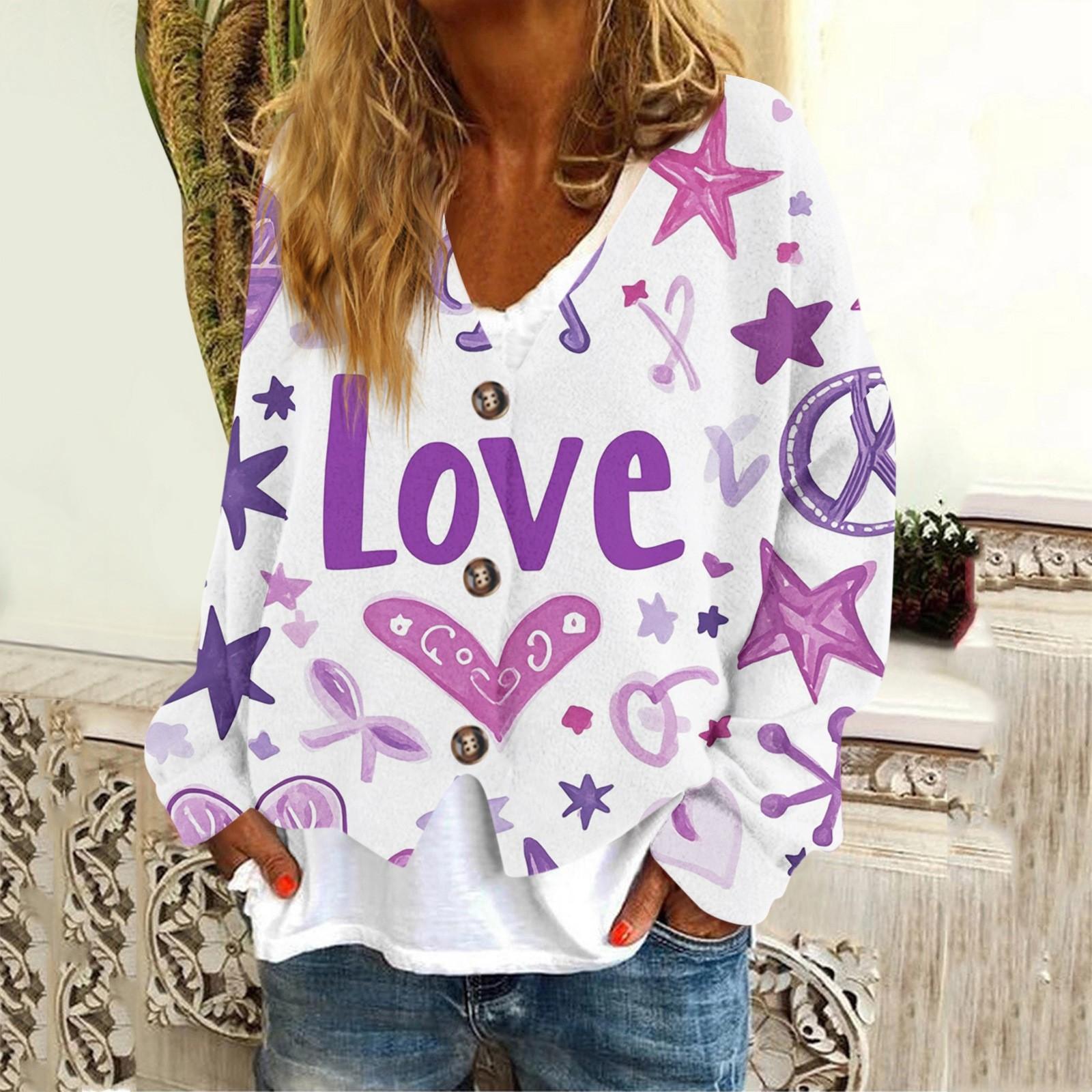 

Женская модная повседневная куртка-толстовка с длинным рукавом с принтом ко Дню святого Валентина XXL