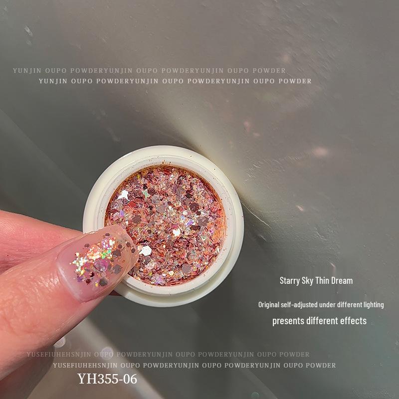 

Meilaide Iridescent Ultra-thin Nail Art Glitter Sequins and Opal Powder Set