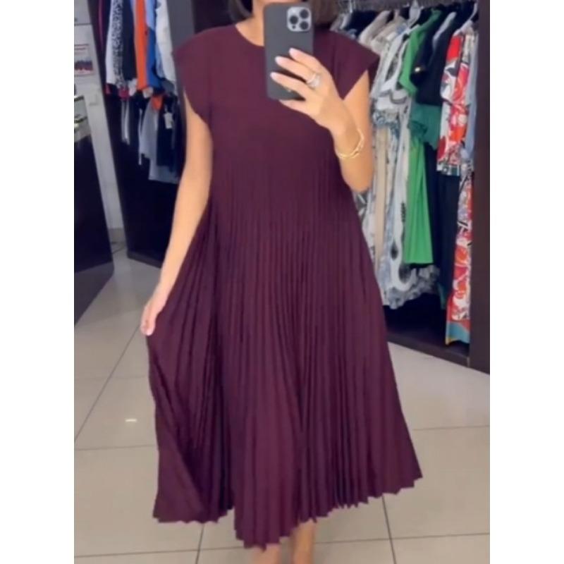 Mode Elegante Frauen Sommer Kleid Plus Größe Rundhals Kurzarm Casual Maxi Kleider Frauen Lose Elegante Einfache Dame Lange Kleid 868